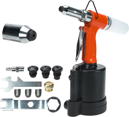 BTSHUB 1/4" Hydraulic Air Rivet Gun, Pneumatic Hydraulic Rivet Tool, Suitable for Dia 4mm - 6.4mm (0.16-0.25 in) Rivet