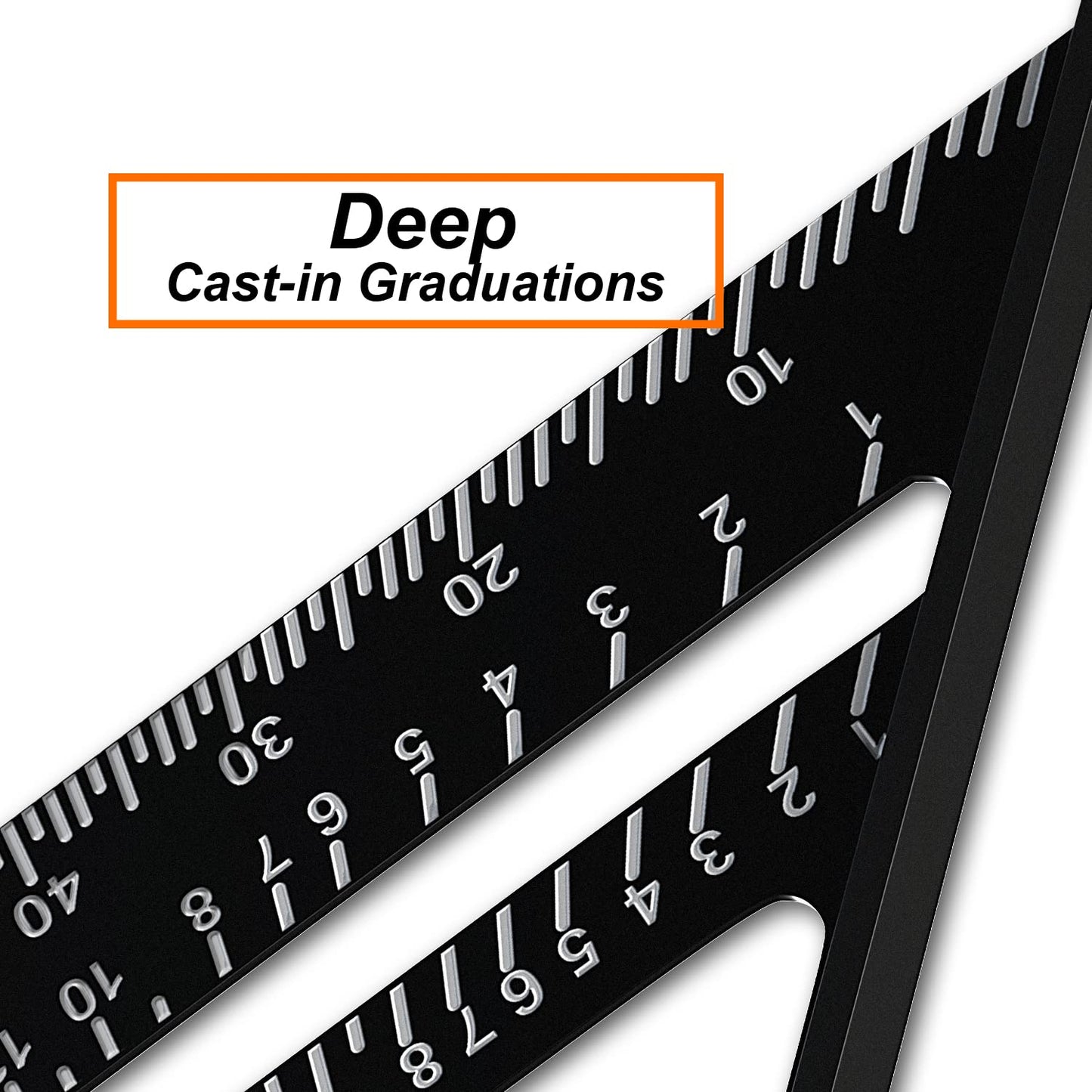 Mecurate Rafter Square, Triangle Carpenter Square Die-cast Aluminum Alloy for Woodworking and Carpentry (7 inch die-Casting)