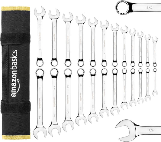 Amazon Basics Combination Wrench Set - 24-Piece