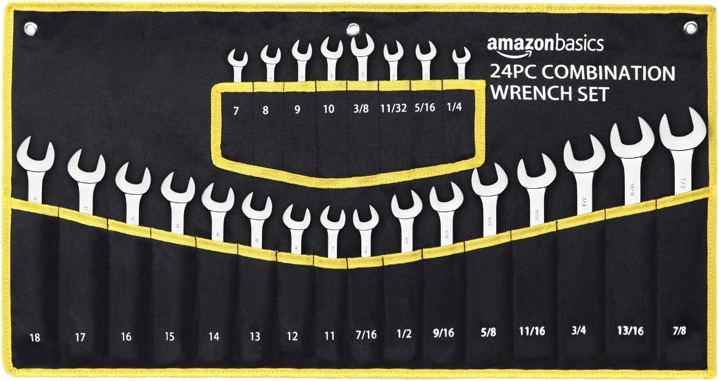 Amazon Basics Combination Wrench Set - 24-Piece