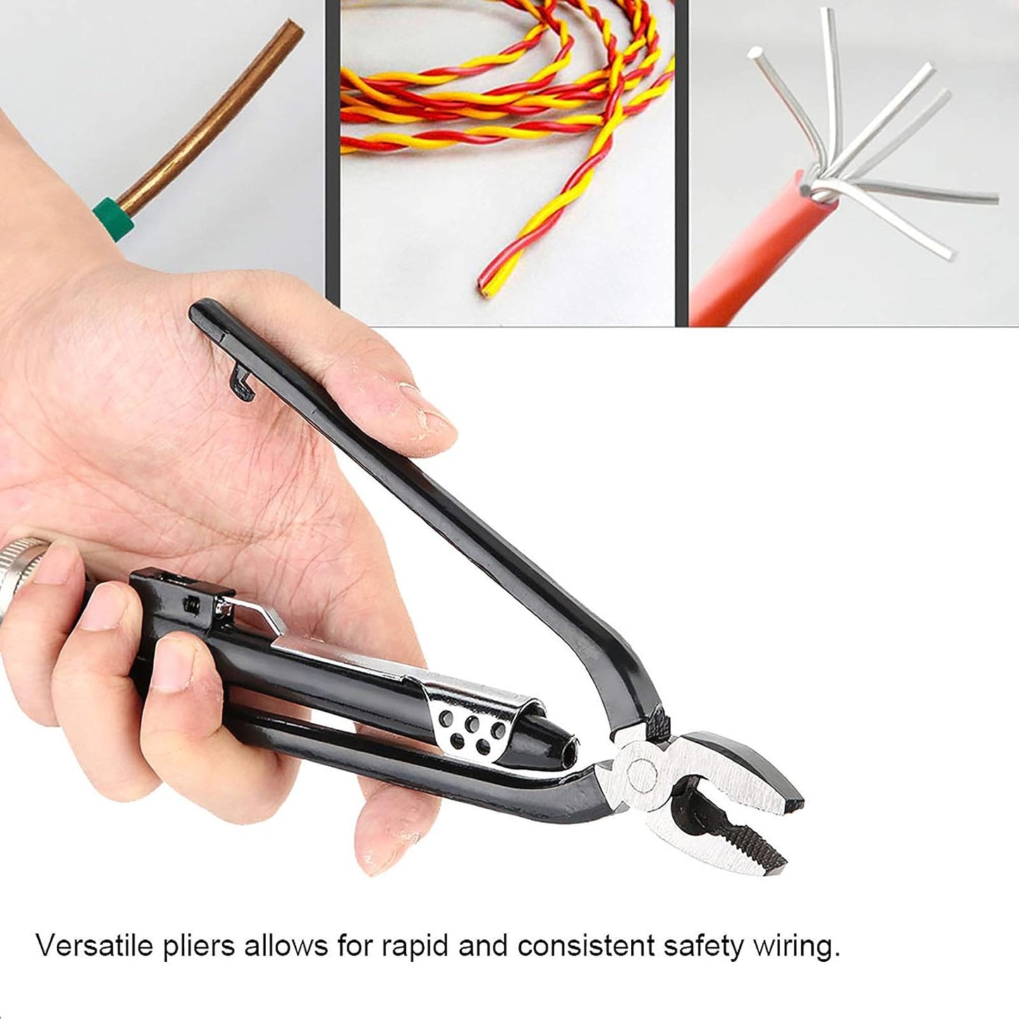 for pince a freiner Twisting Pliers Versatile Pliers Duty Construction Carbon Steel Safety Wire Twist Twisting Pliers Twister Locking with Automatic Return 6in