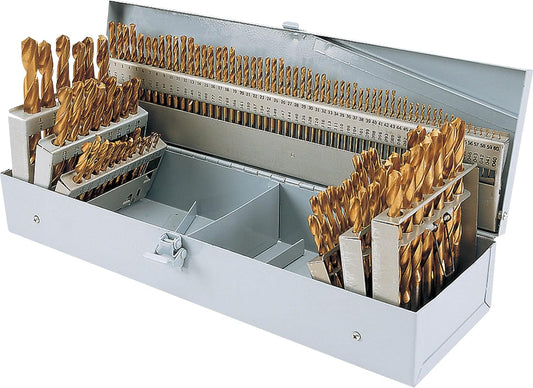 Steelex Plus D1138 HSS Tin Drill Bit Set in Index, 115-Piece